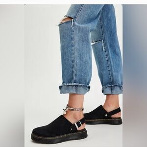 Dr.Martens Carlson Suede Slingback Black Suede Mule-Black US 8M UNISEX